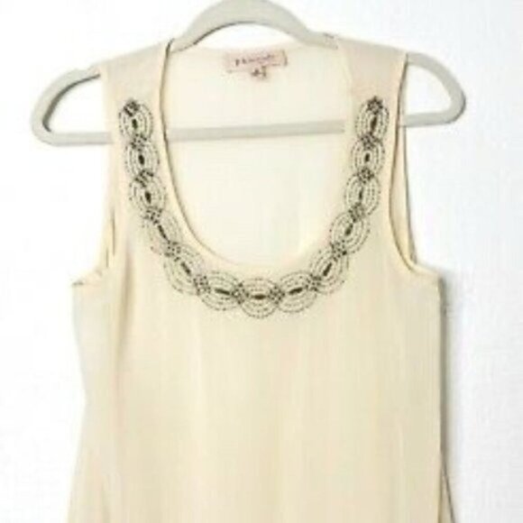 NWT Philosophy Pearl & Bead Embellished Cream Top - Picture 1 of 3
